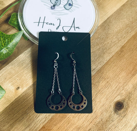 Celestial Horseshoe Stainless Steel Earrings
