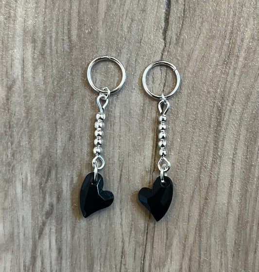 Black Heart Hearing Aid Charms