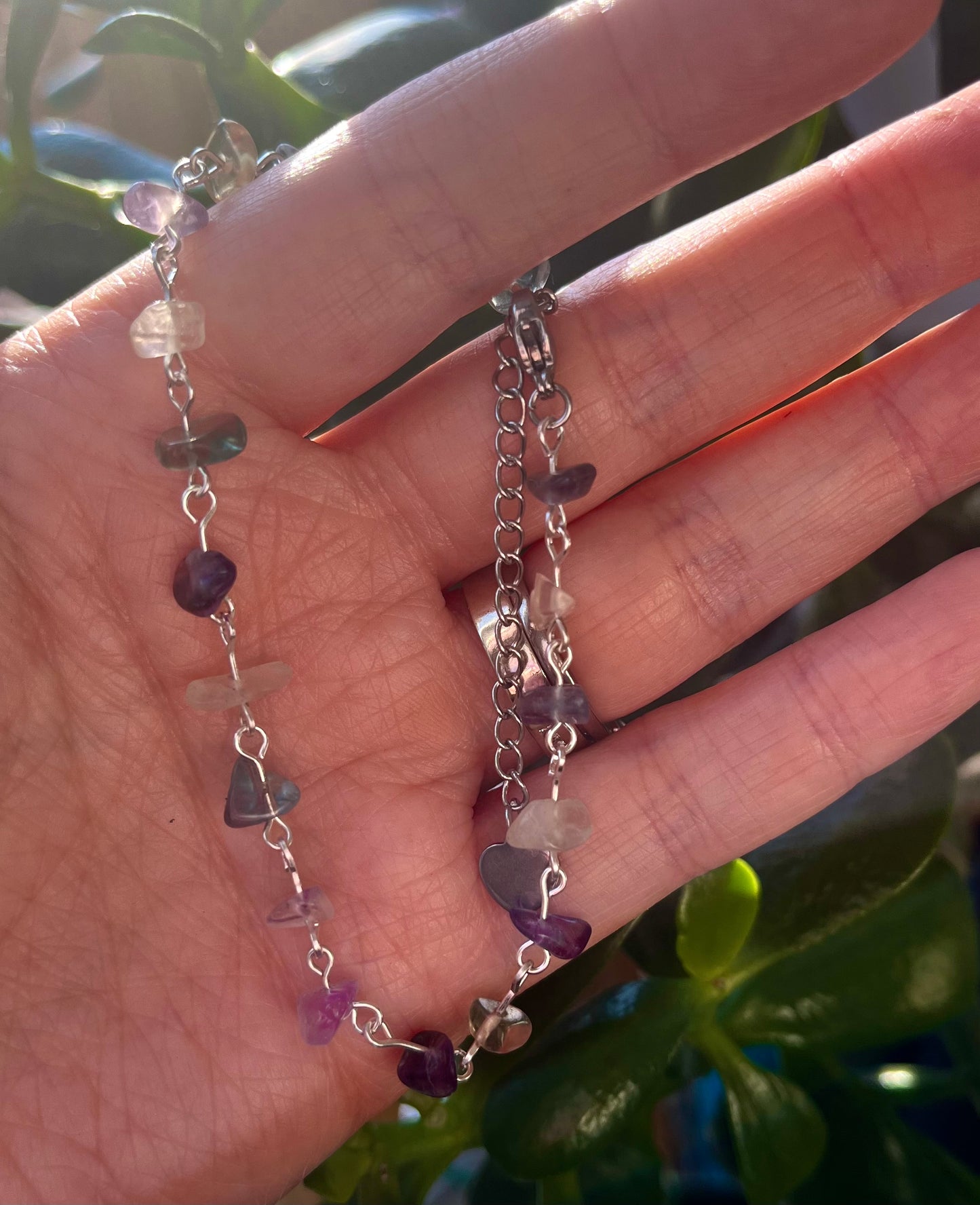 Stainless Steel Crystal Chip Bracelets