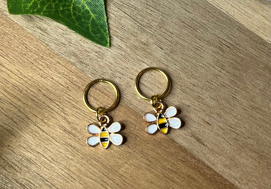 Mini Gold Bee Hearing Aid Charms (Pair)