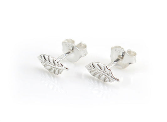 925 Sterling Silver Leaf Stud Earrings