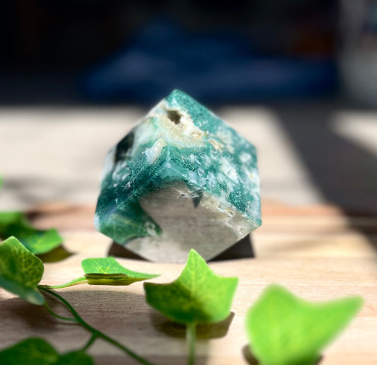 Moss Agate Cube