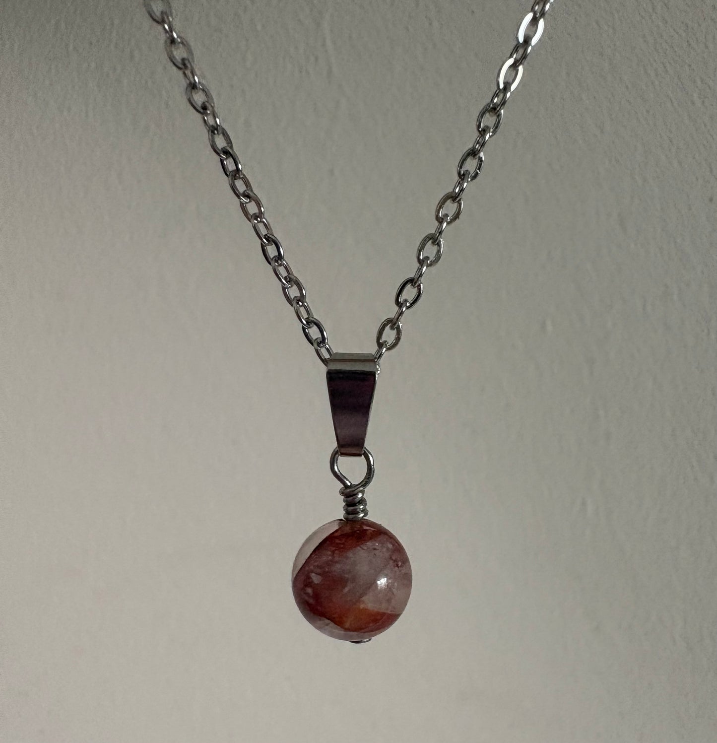 Simple Gemstone Bead Pendant - various materials available