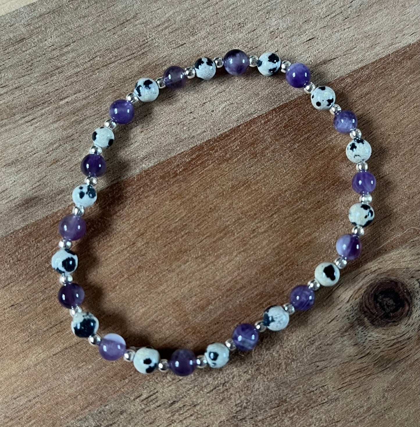 Elasticated Crystal & Stainless Steel Bead Bracelets