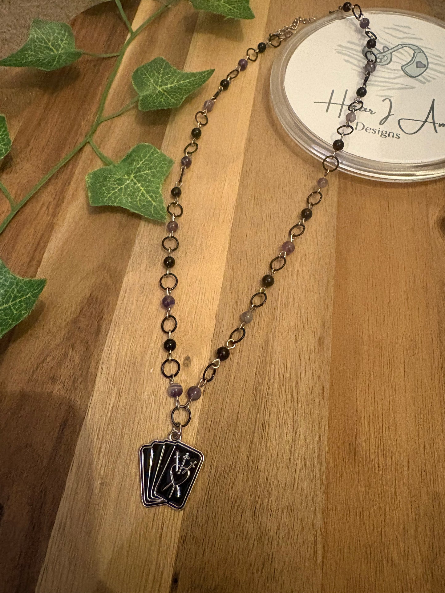 Tarot-Inspired Amethyst & Obsidian Necklace