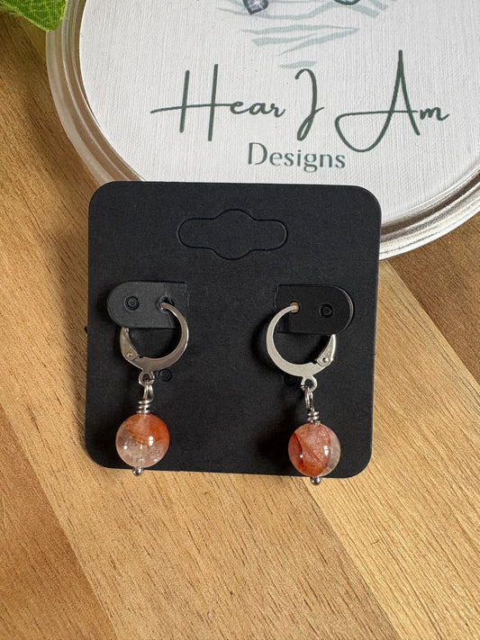 Fire Quartz Huggie Earrings