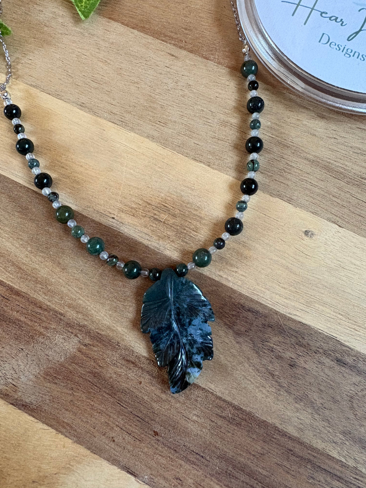 Crystal Leaf Pendant Necklaces