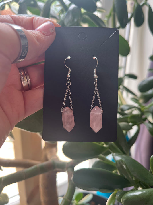 Crystal DT Earrings - Available in Rose Quartz, Citrine, Sodalite and Amethyst