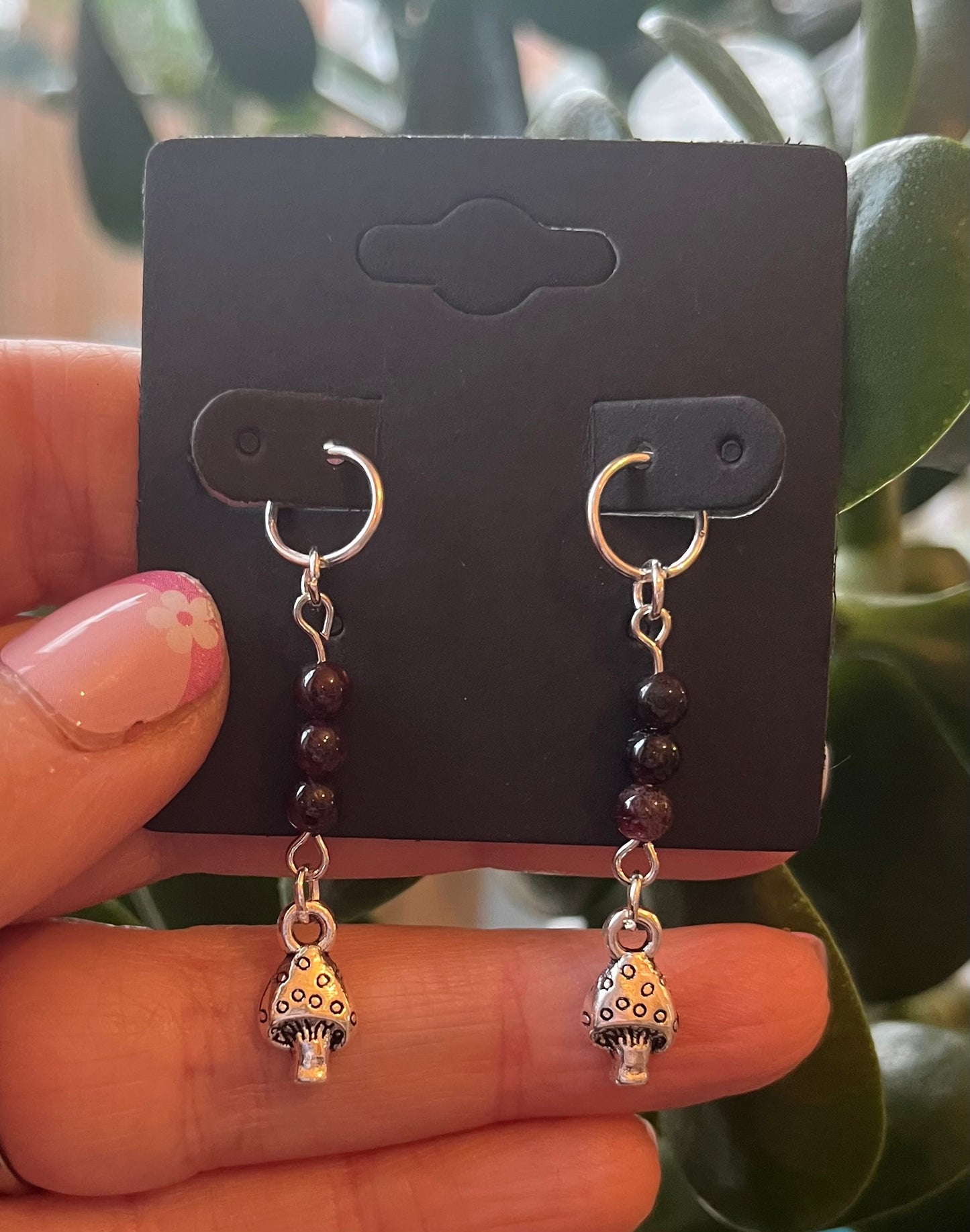 Mushroom & Garnet Hearing Aid Charms