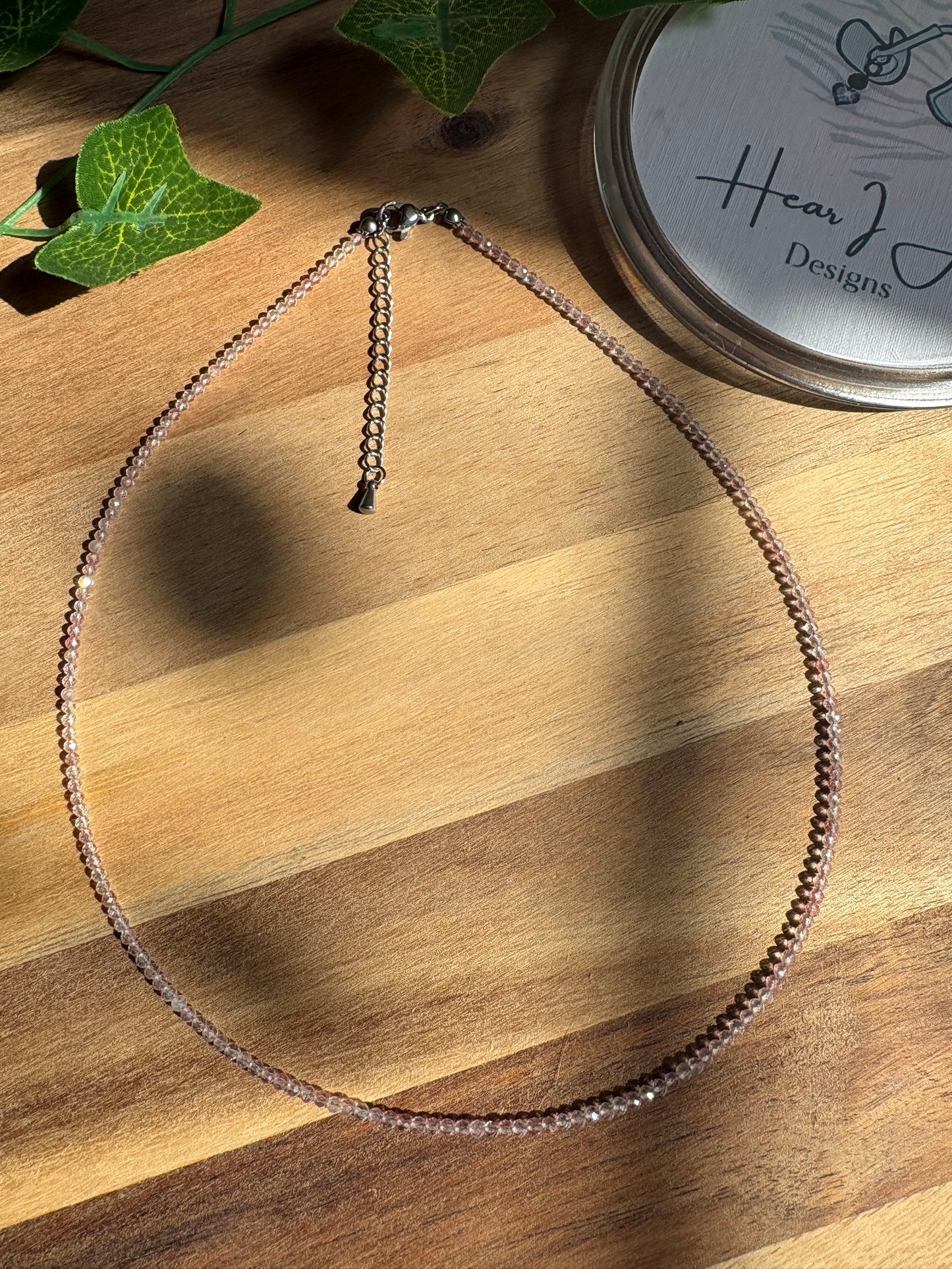 Crystal Beaded Chokers - dainty 2mm faceted beads