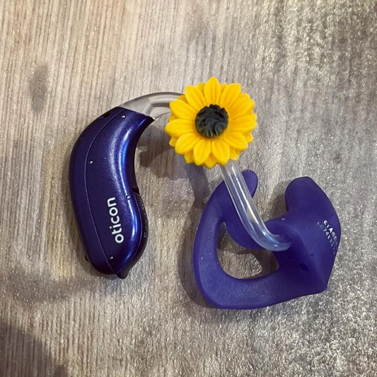 Sunflower Hearing Aid Tube Charms (Pair)