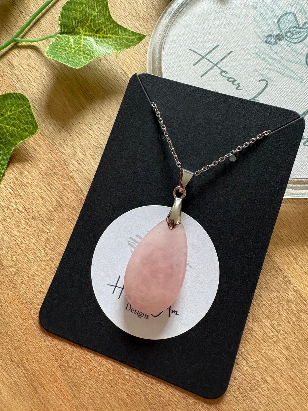 Rose Quartz Teardrop Pendant