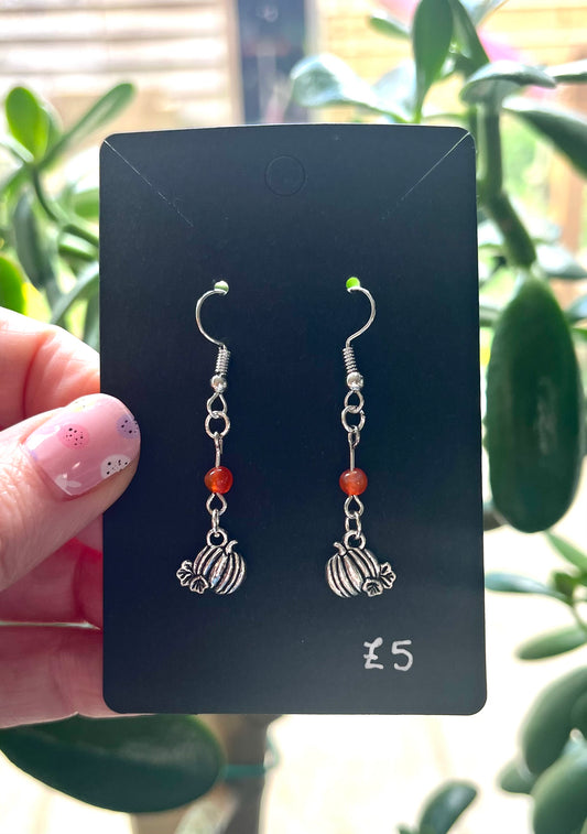 Pumpkin and Carnelian Earrings