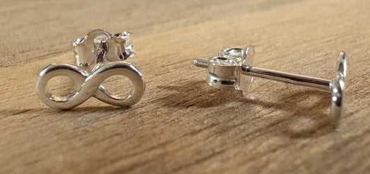 925 Sterling Silver Infinity Stud Earrings