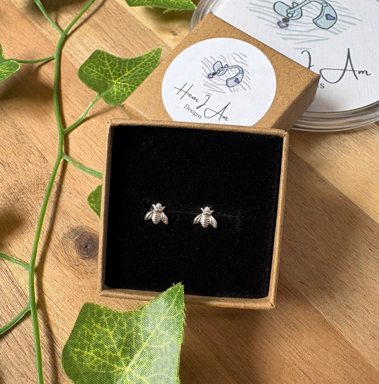 925 Sterling Silver Bee Stud Earrings