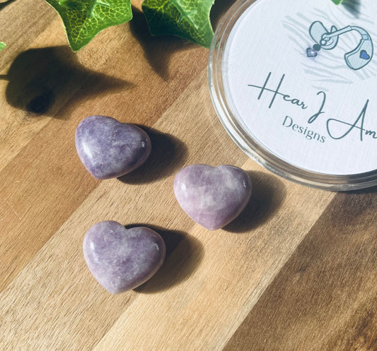 Small Lepidolite Heart Carvings