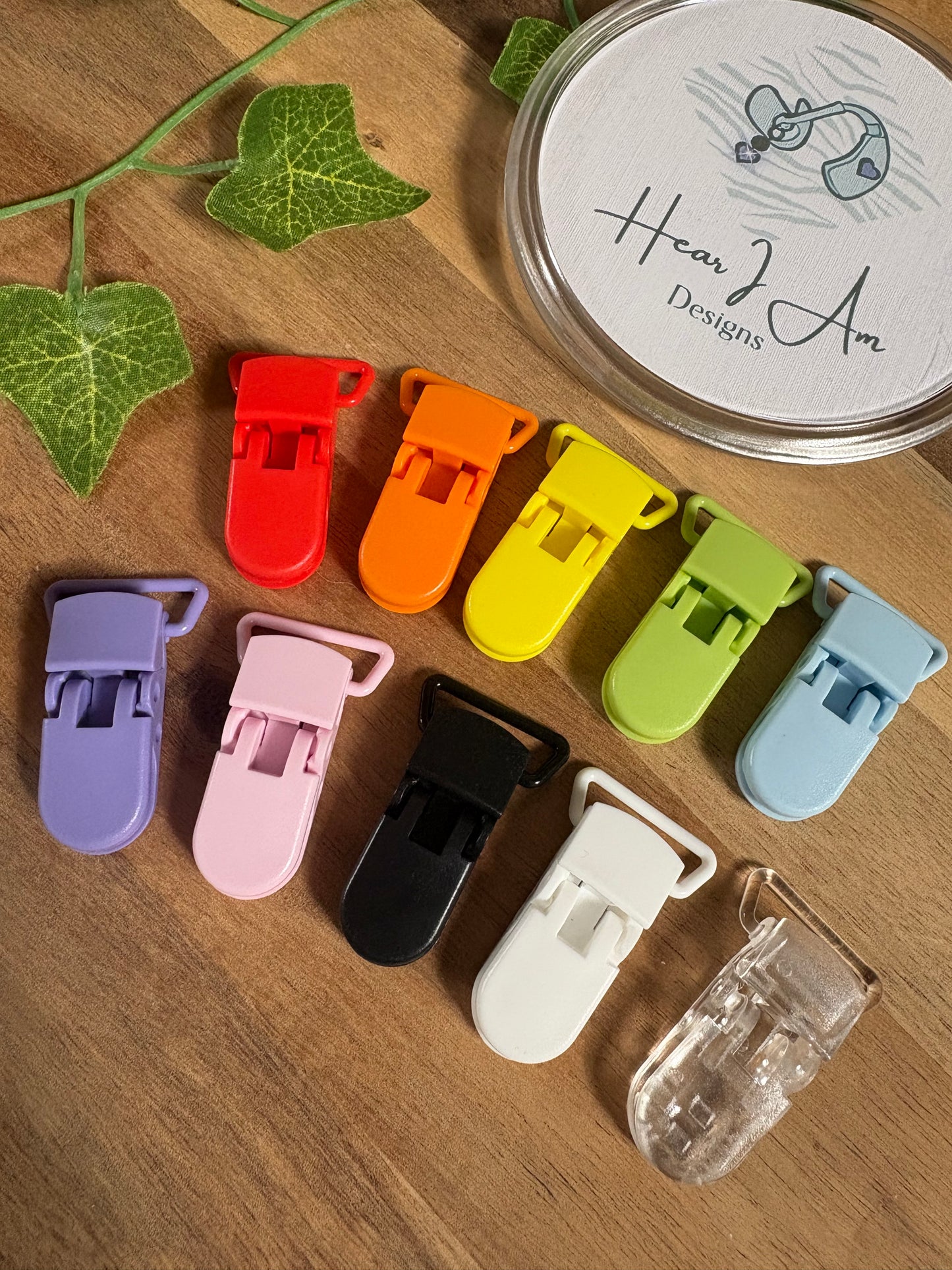 Hearing Aid Retainer with Invisible Wire & Clothing Clip - sold individually