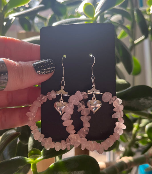 Crystal Charm Statement Hoop Earrings