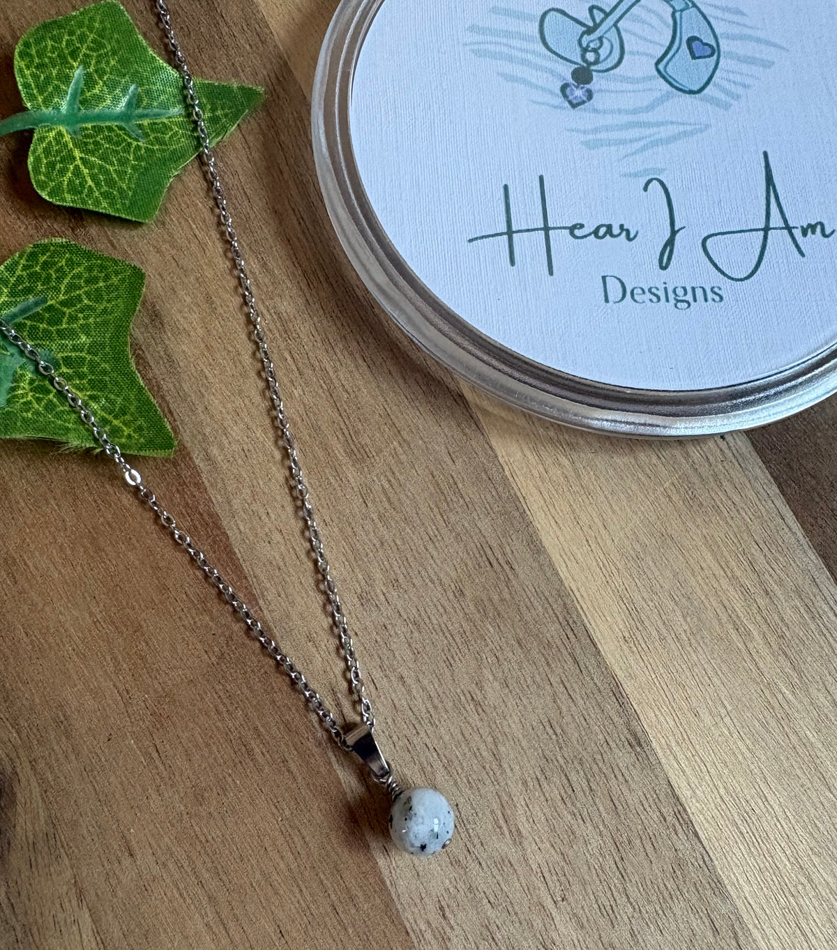 Simple Gemstone Bead Pendant - various materials available