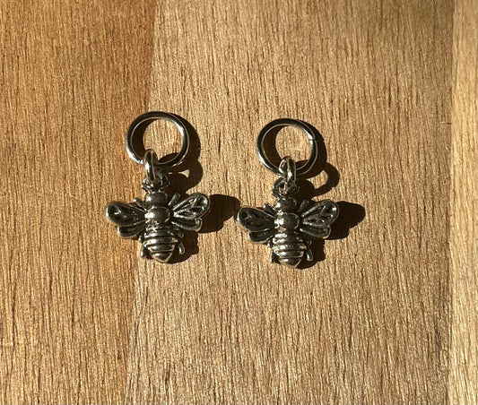 Mini Silver Bee Hearing Aid Charms (Pair)