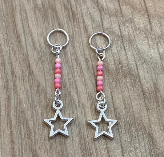 Pink Star Hearing Aid Charms