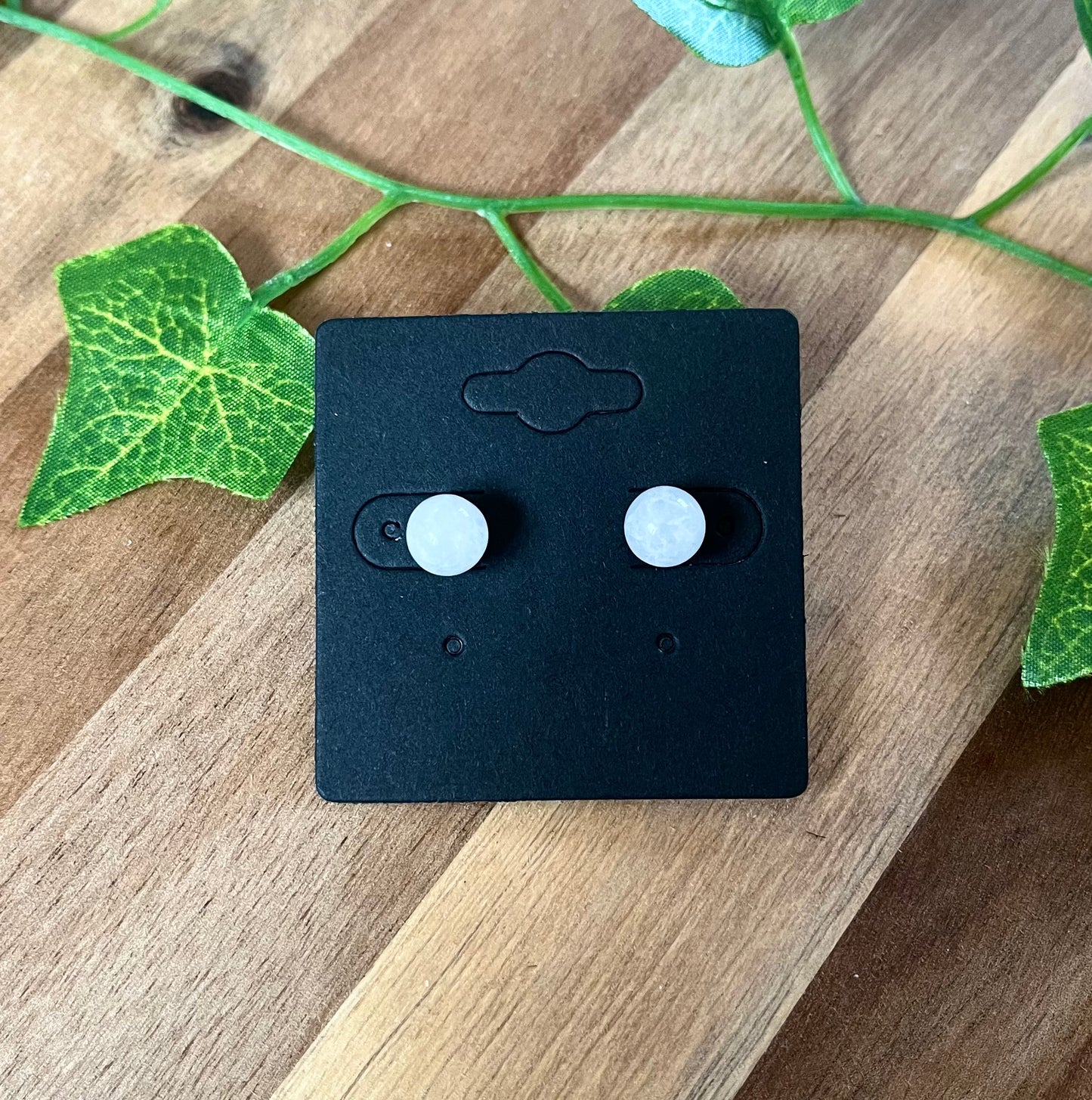 Crystal Stud Earrings with 925 Sterling Silver Posts - Available in Aquamarine, Amethyst, Malachite, Rose Quartz, Clear Quartz, Black Agate, Green Aventurine and Citrine
