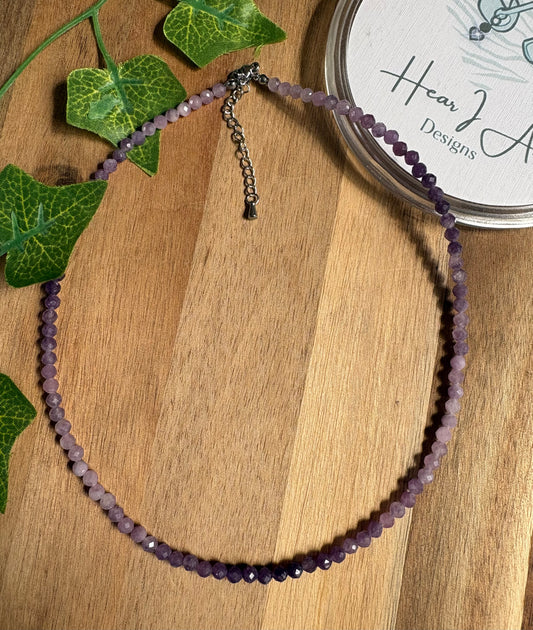 Lepidolite Gradient Crystal Necklace