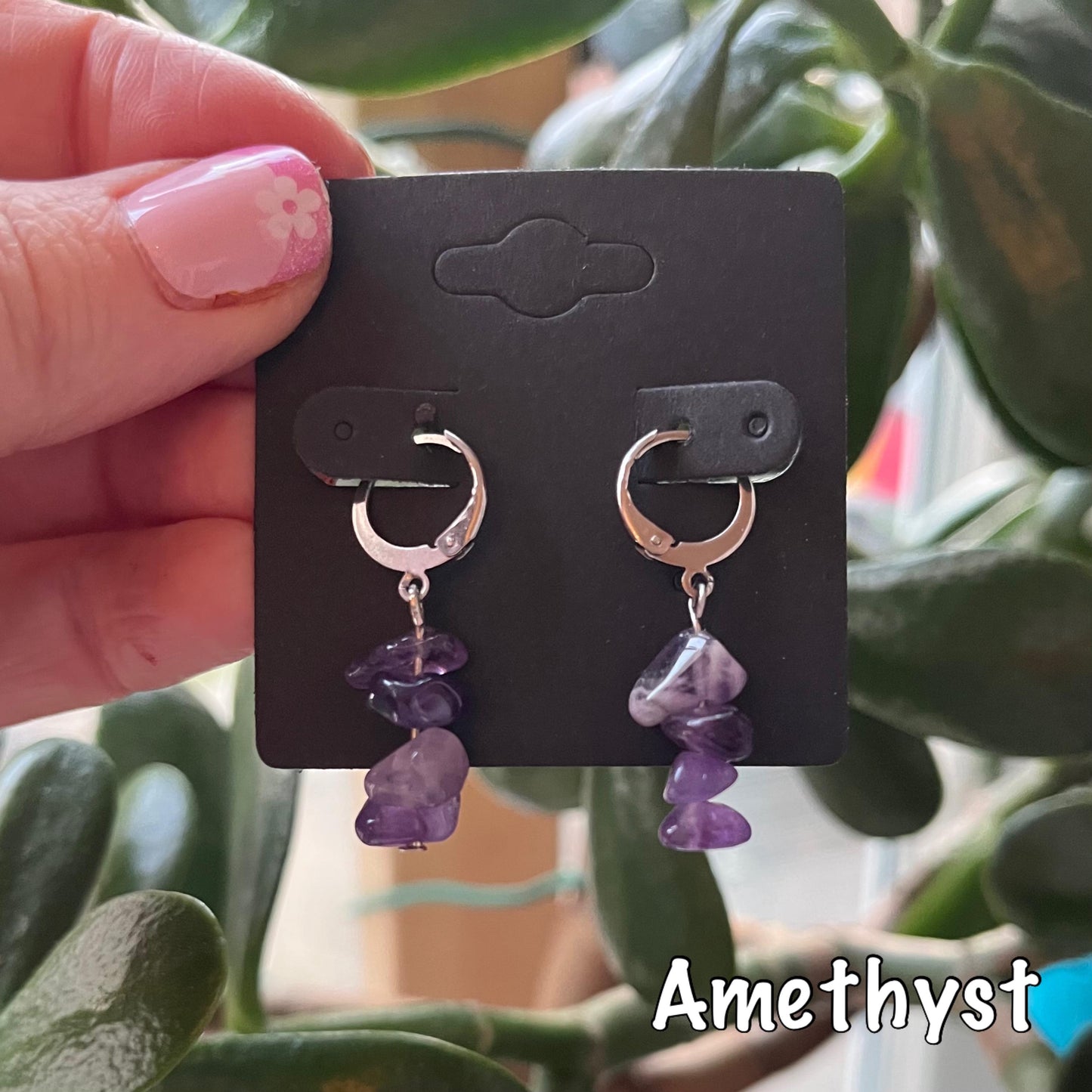 Crystal Chip Dangle Earrings