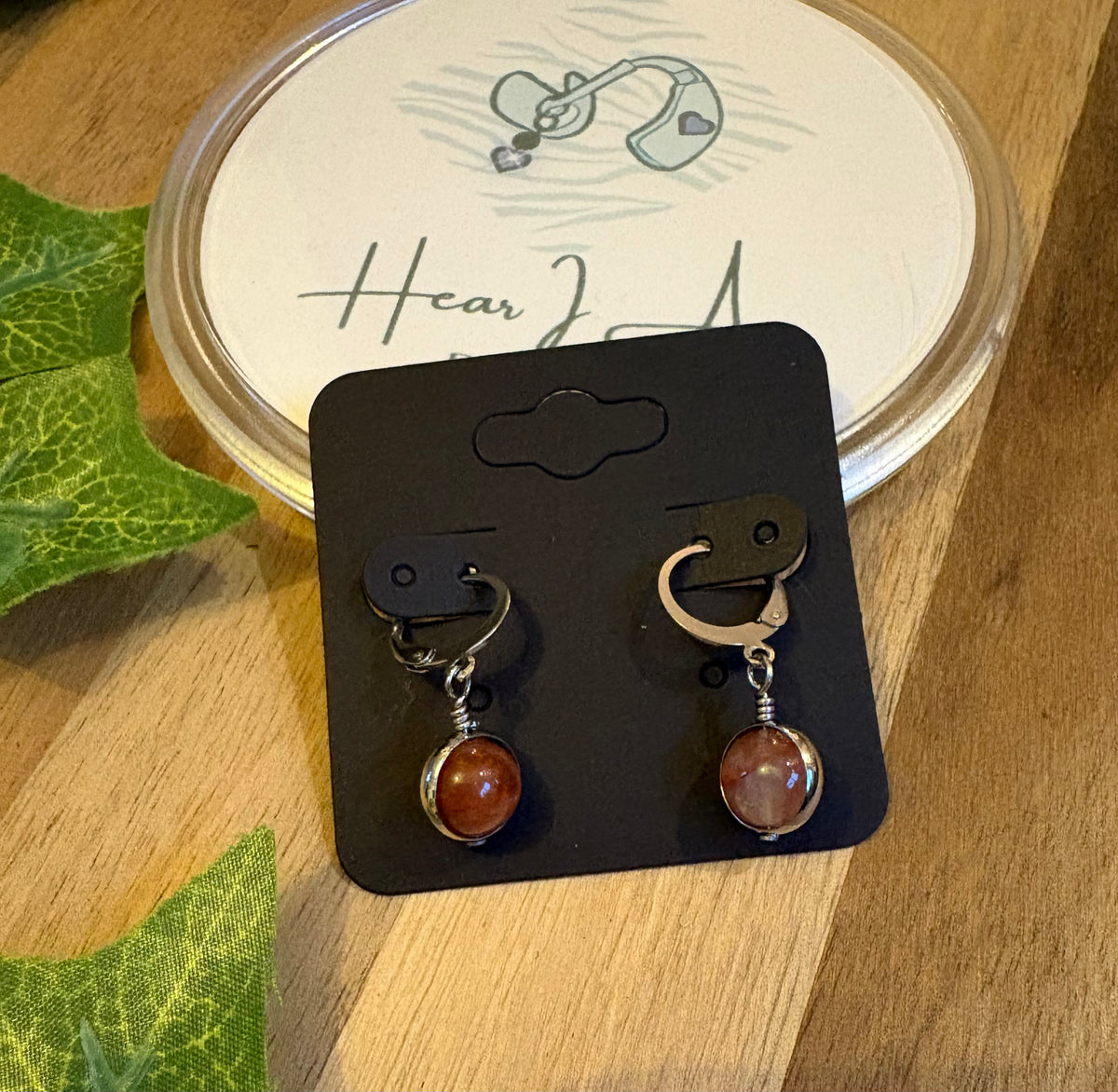 Fidget Spinner Gemstone Huggie Earrings