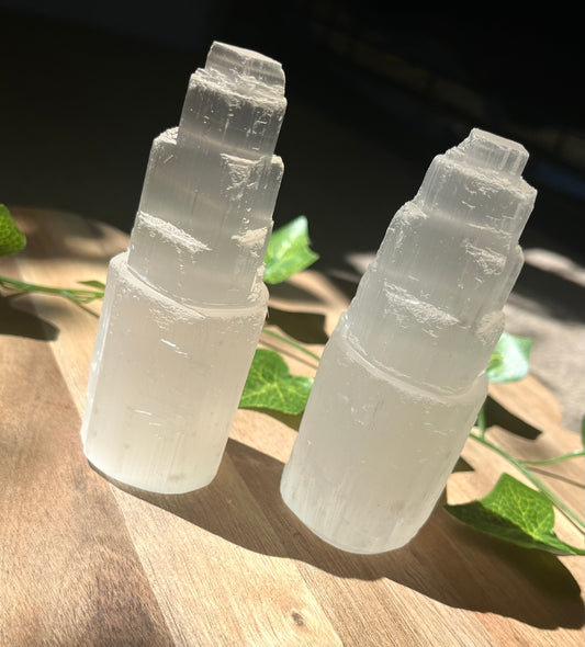 Medium Satin Spar (Selenite) Towers - 10cm