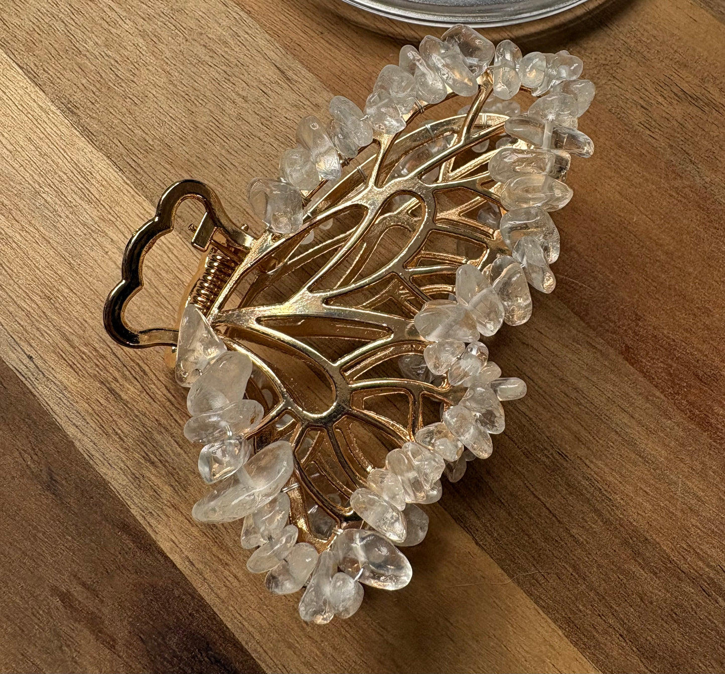 Crystal Chip Butterfly Claw Clips