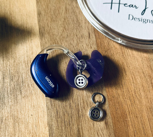 Button Hearing Aid Charms - Pair