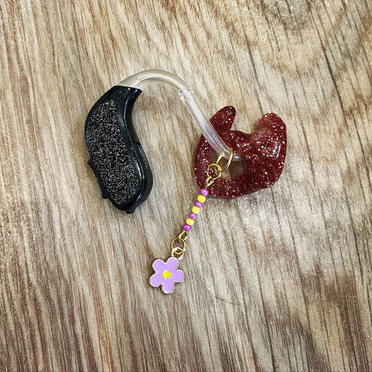 Lilac Flower Hearing Aid Charms