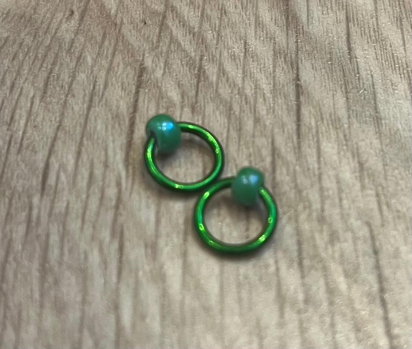 Green Collection ring charms (pair)