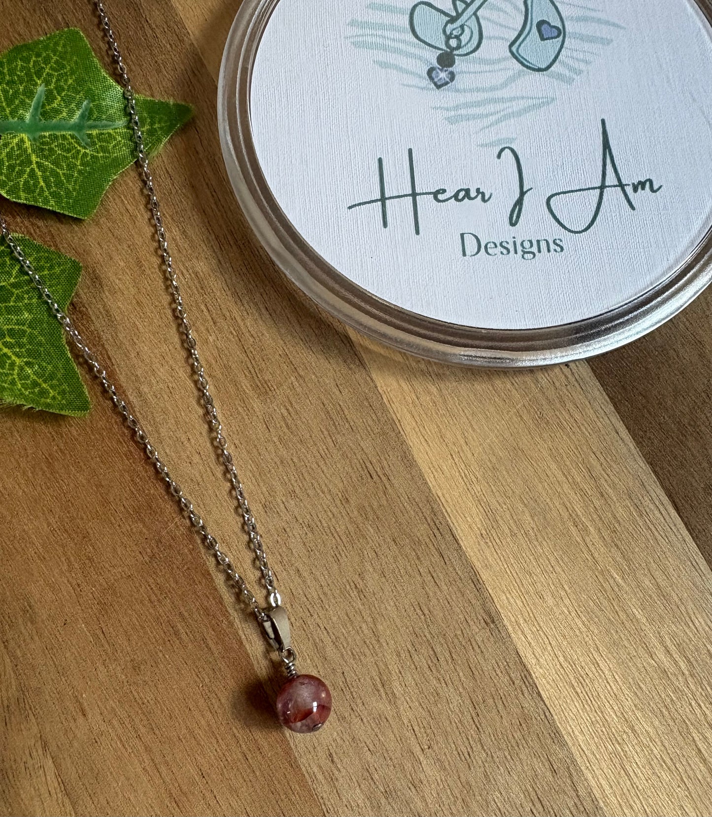 Simple Gemstone Bead Pendant - various materials available