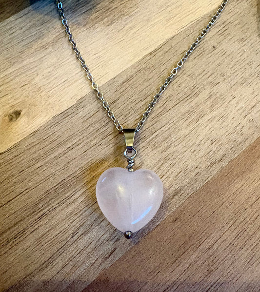 Rose Quartz Heart Pendant