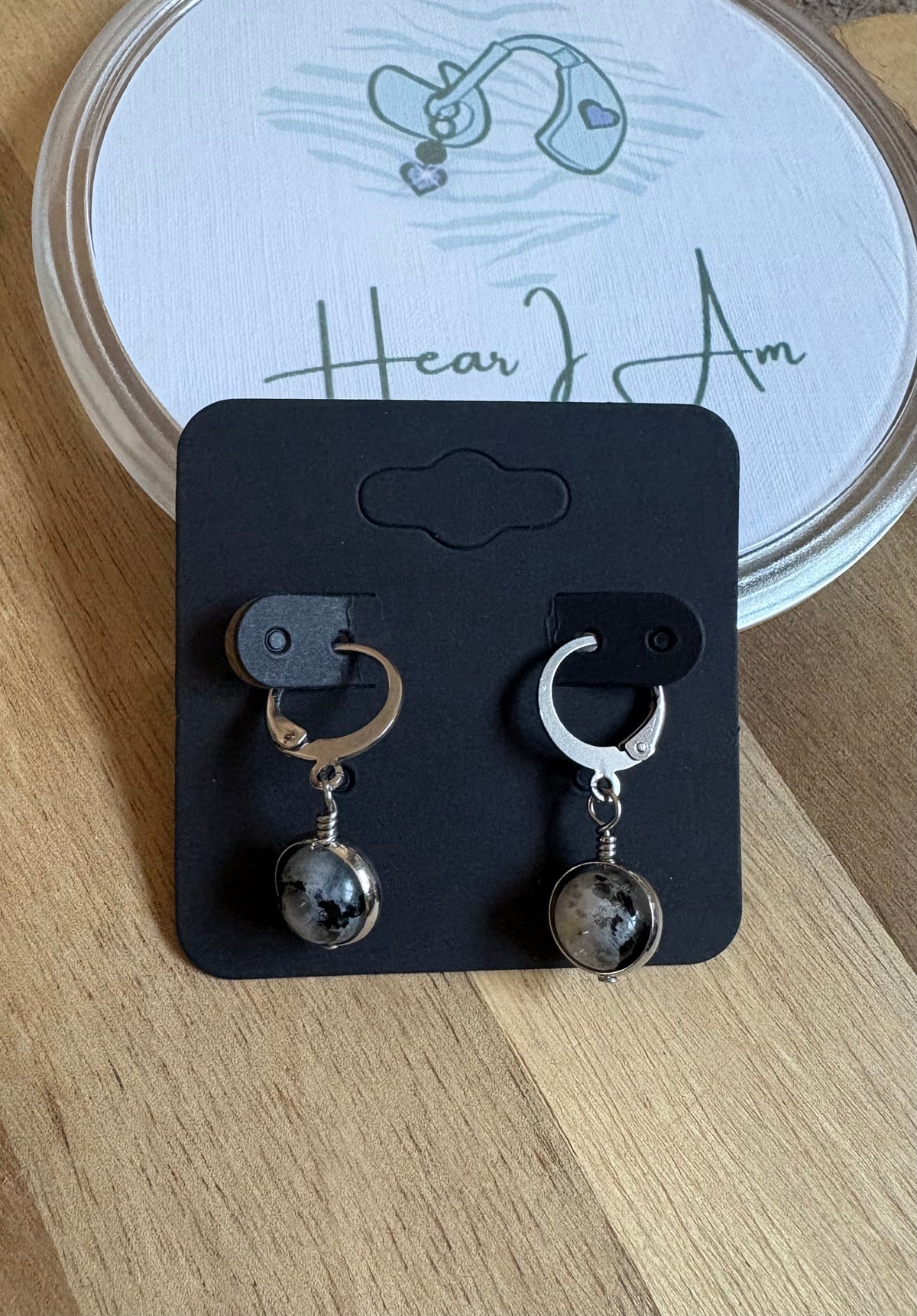 Fidget Spinner Gemstone Huggie Earrings