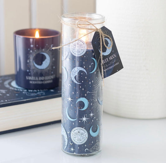 Blue Moon Print Fig and Vanilla Scented Tube Candle