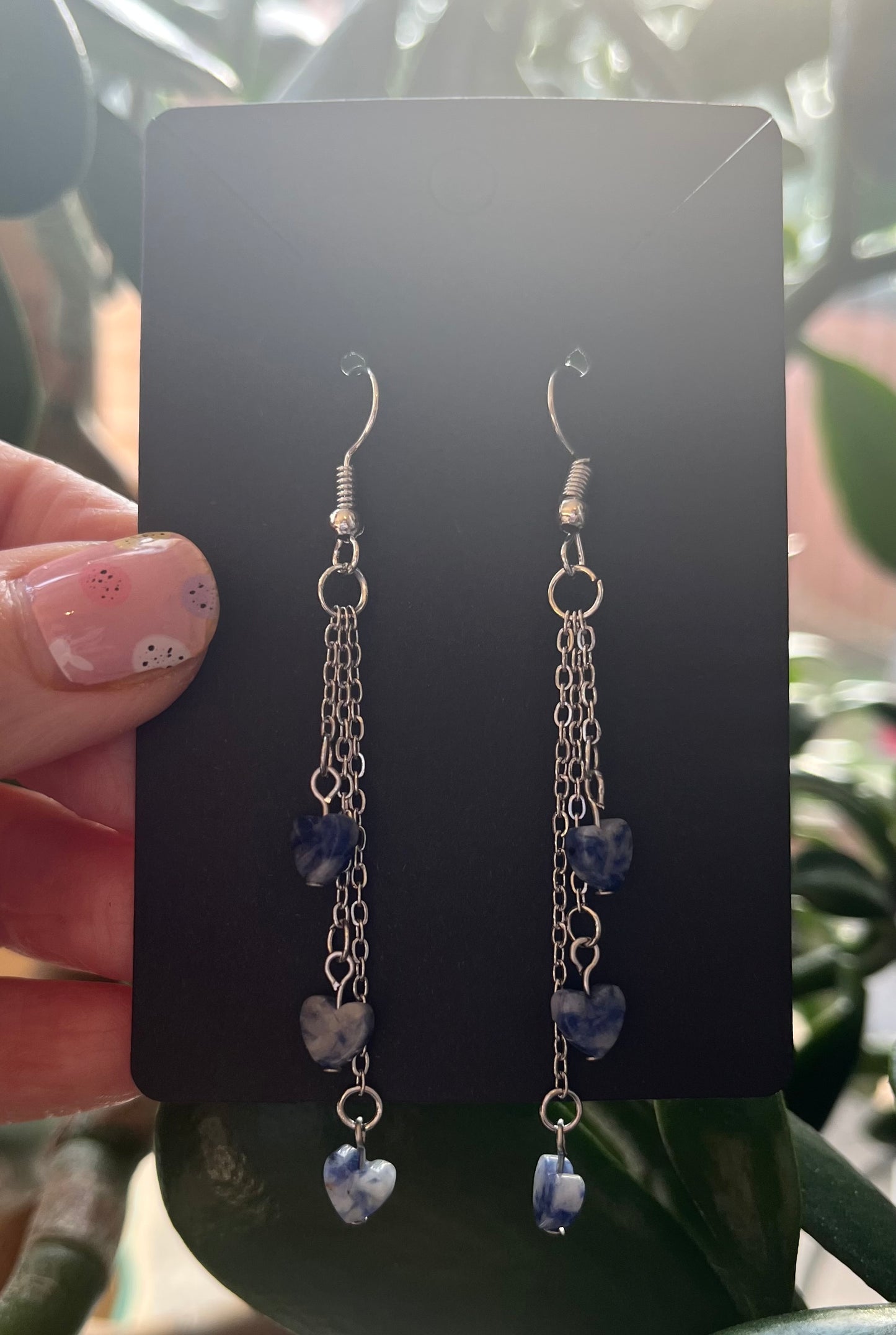 Crystal Heart Dangle Earrings