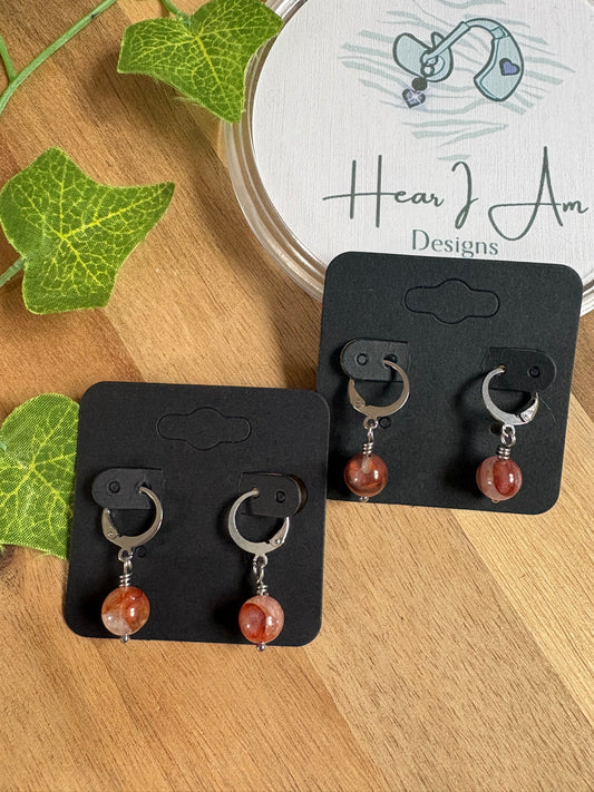 Fire Quartz Huggie Earrings