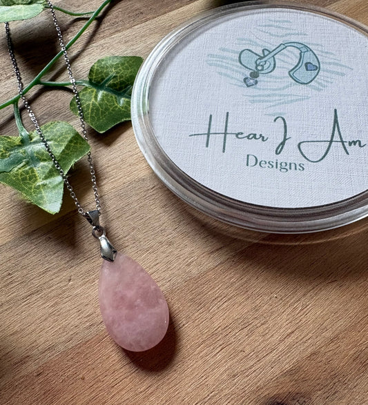 Rose Quartz Teardrop Pendant