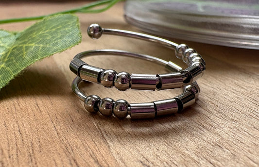 “I Am Enough” Morse Code Fidget Ring | Adjustable Stainless Steel Anxiety Ring