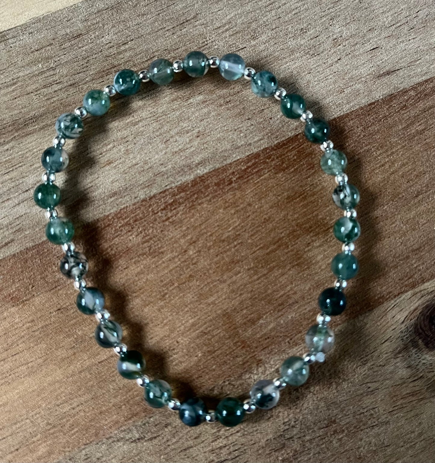 Elasticated Crystal & Stainless Steel Bead Bracelets