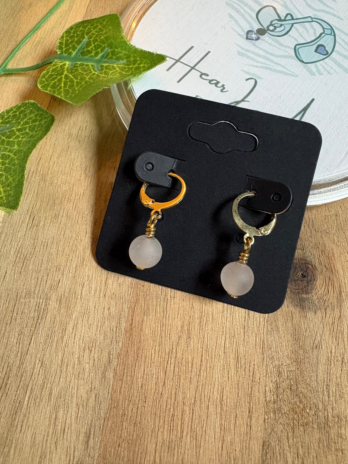 Matte Rose Quartz Bead Earrings