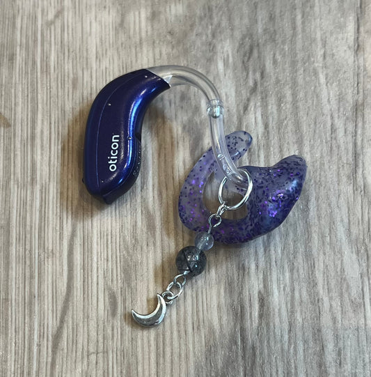 Crystal Moon Hearing Aid Charms