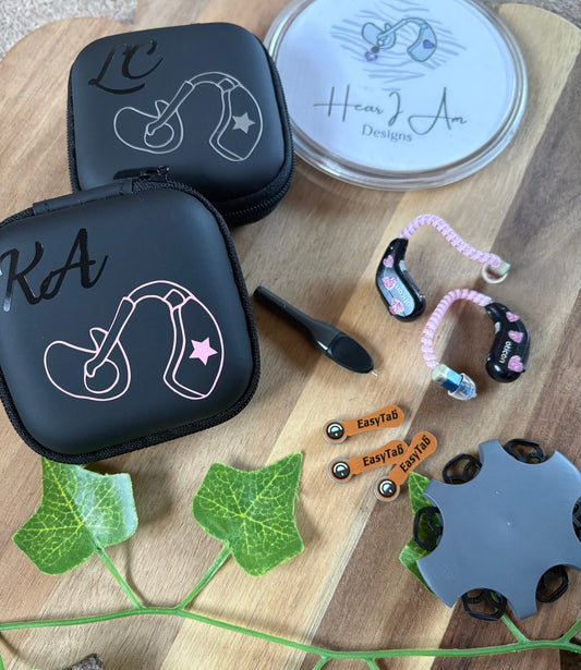 Personalised Hearing Aid Case – Custom Colours & Initials
