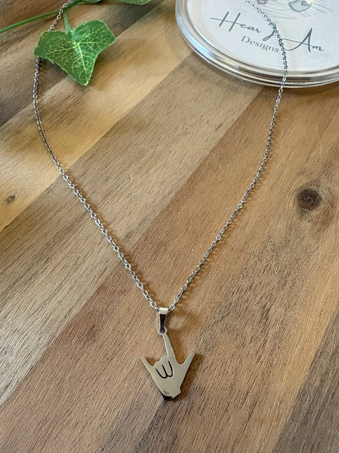 ILY Sign Stainless Steel Pendant