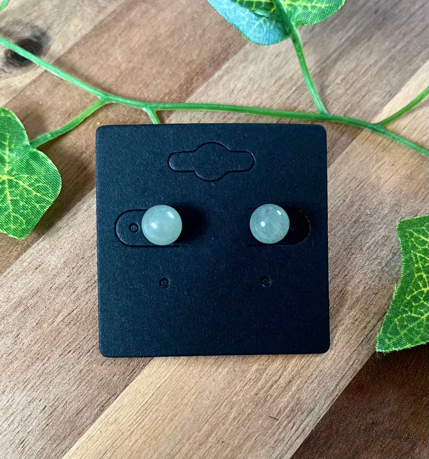 Crystal Stud Earrings with 925 Sterling Silver Posts - Available in Aquamarine, Amethyst, Malachite, Rose Quartz, Clear Quartz, Black Agate, Green Aventurine and Citrine