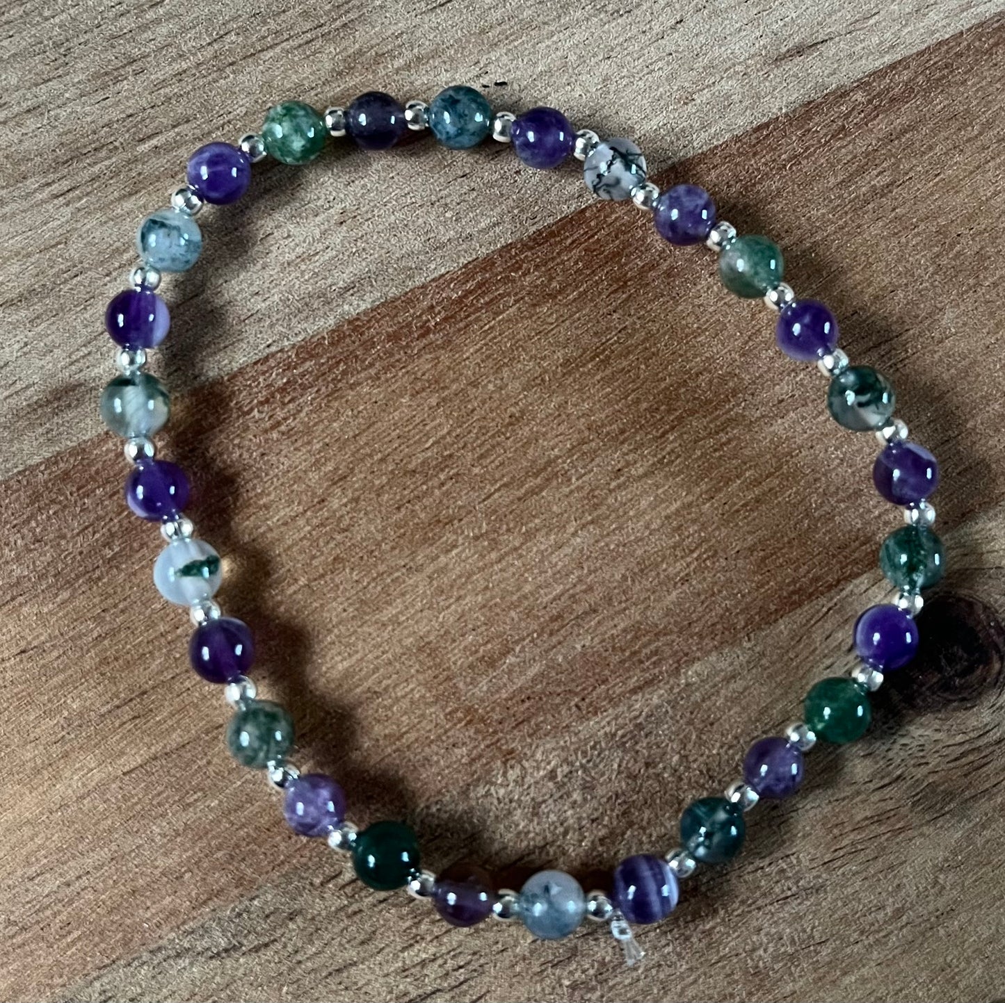 Elasticated Crystal & Stainless Steel Bead Bracelets