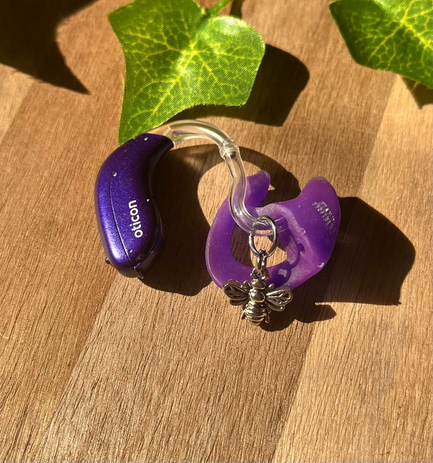 Mini Silver Bee Hearing Aid Charms (Pair)